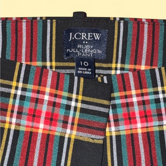 J.Crew Ruby Full-Length Plaid Pants | Black Tartan - Picture 4 of 4